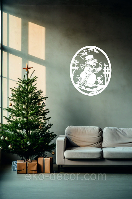 Декоративне настінне Панно «Сніговик», Декор на стену Київ - фото 3