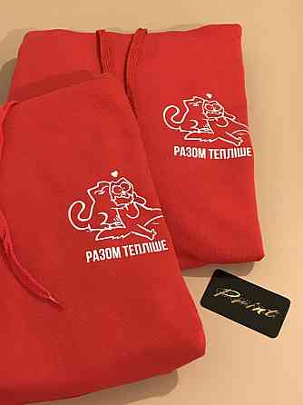 Парные теплые толстовки для влюбленных с котиками и датами годовщины Черновцы