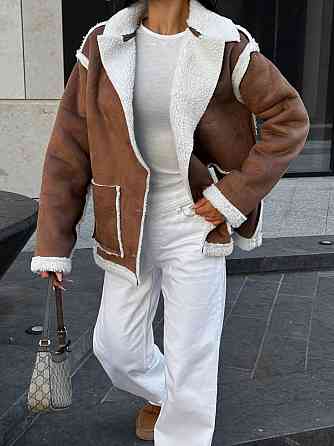 Жіноча стильна повсякденна дублянка замш на барашці Одеса