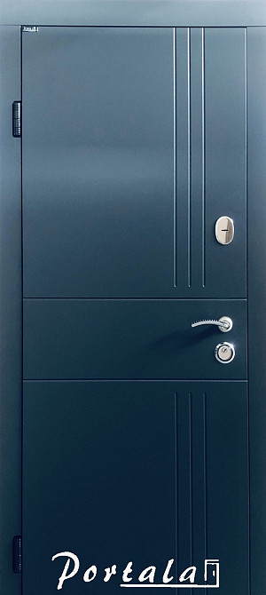 Двери уличные, серия Люкс+Кале, крашенный МДФ (RAL7016), модель Лайн 4, коробка 100 мм, полотно 76 мм 850 Киев - изображение 1