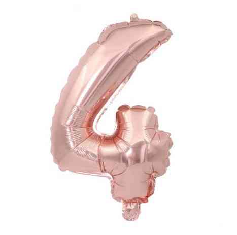 Кулька цифра 4 фольгована 32 дюйма рожеве золото Київ