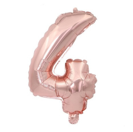 Кулька цифра 4 фольгована 32 дюйма рожеве золото Київ - фото 1