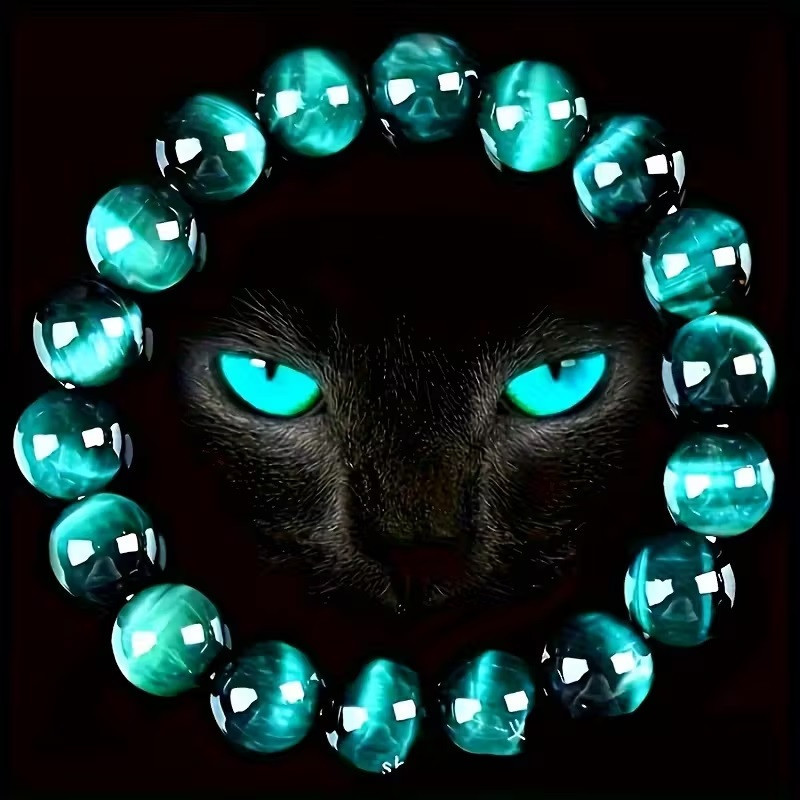 Браслет из темно-синего тигрового глаза 8 мм – натуральный камень удачи. Киев - изображение 3