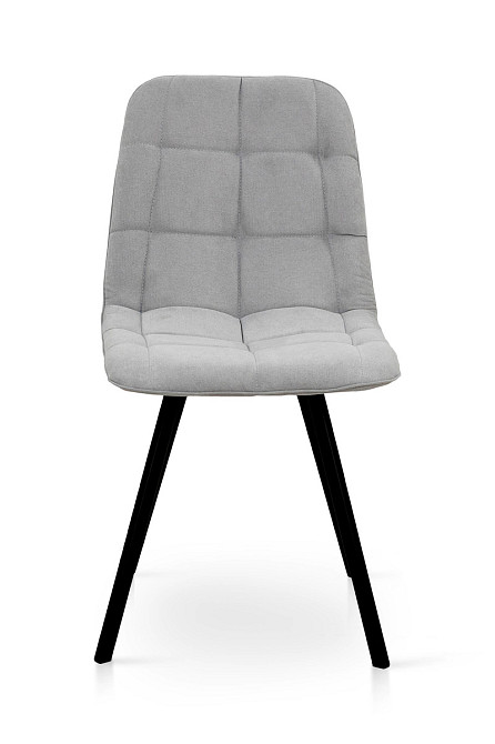 Стілець Софт, метал чорний/ тканина світло сіра Київ - фото 1