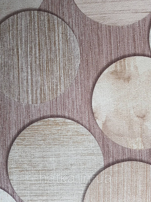 Обои метровые виниловые на флизелине Grandeco ATB геометрия круги коричневые кофе с молоком прожилки золотом Киев - изображение 1