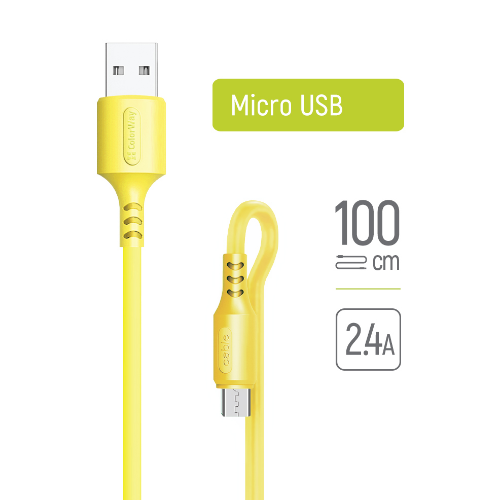 Кабель USB MicroUSB ColorWay CW-CBUM043-Y 2,4A 1м жовтий Житомир