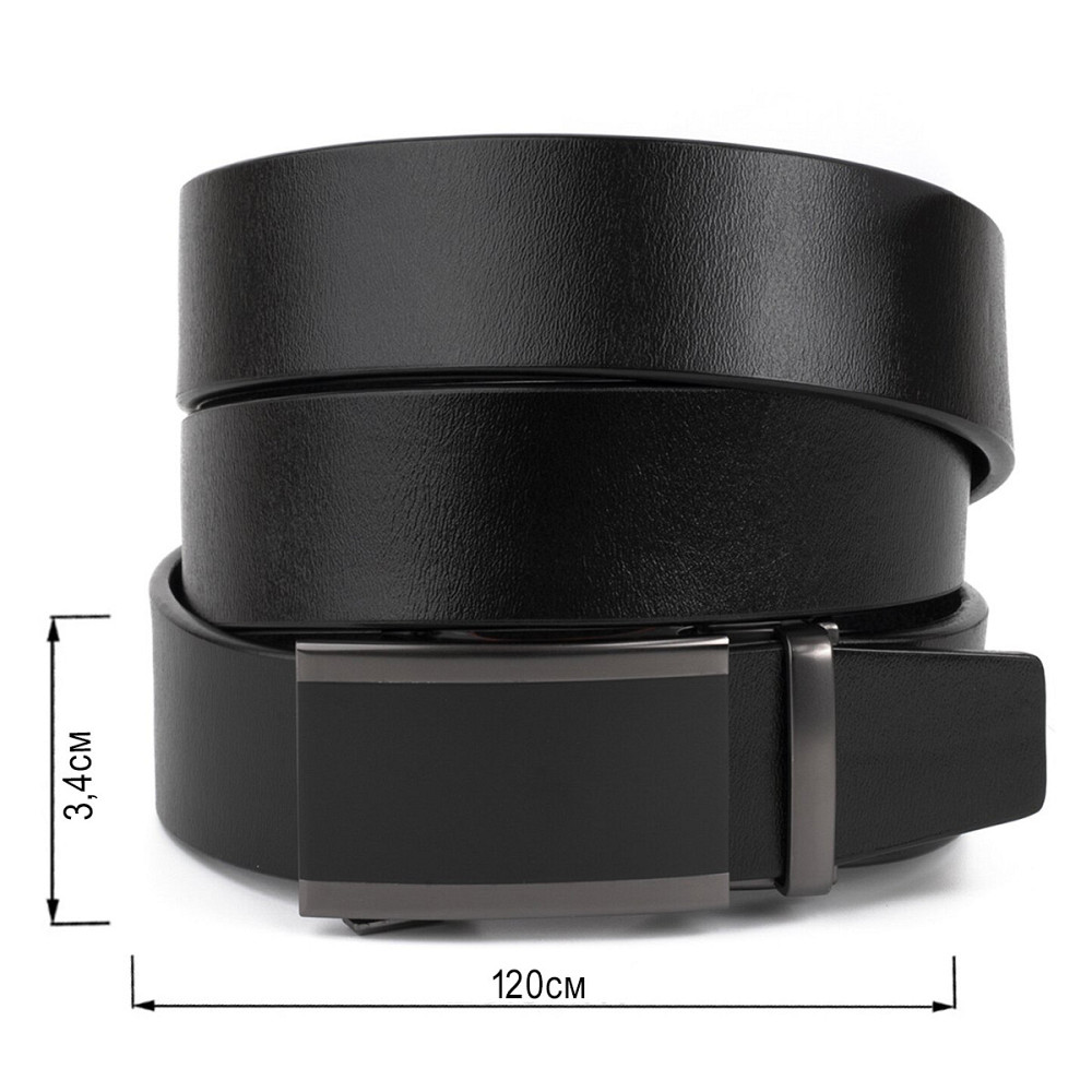 Ремінь чоловічий c затемненою пряжкою і чорною вставкою Vintage 20284 Чорний Київ - фото 5