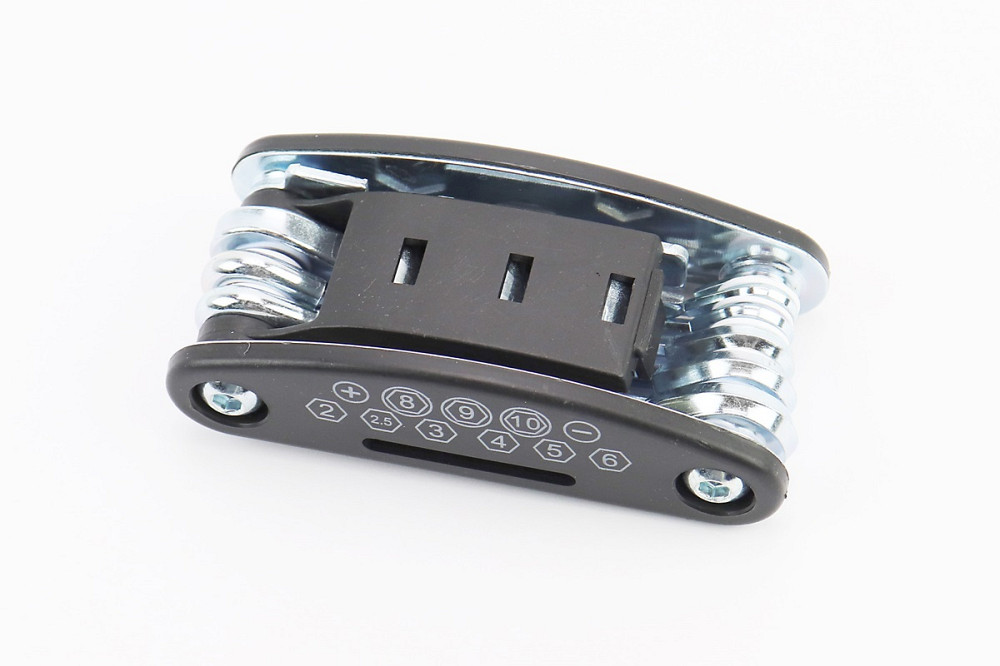 Ключ-набір 15 предметів (шестигранники 2,2.5,3,4,5,6 мм, спицевий ключ, викрутки пряма та фігурна, головки 8,9,10 мм, гайкові ключі 8,10,15 мм), KL-98 Киев - изображение 2