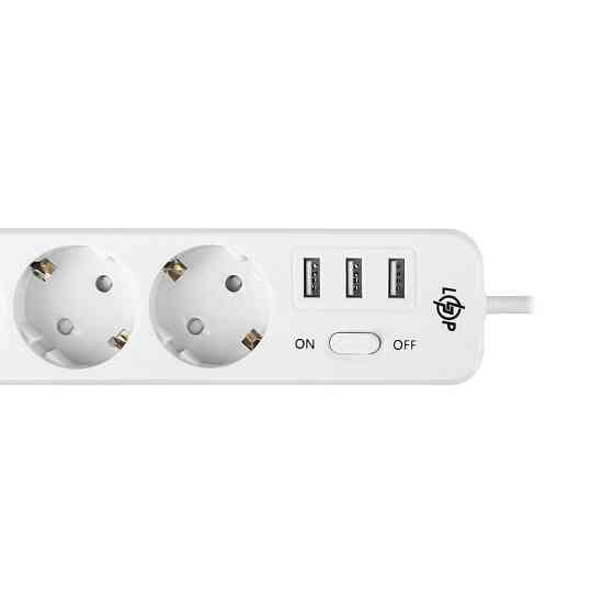 Мережевий фільтр PREMIUM LP-X3 USB 4 м White (2200 Вт) Київ