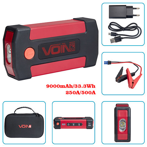 Пуско-зарядний пристрій VOIN JS-500 9000mAh 12V 500A з вбудованим ліхтарем, старт 250A Харків - фото 1