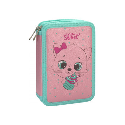 Пенал Cool For School 2 відділення з відворотами Рожевий (CF87276) Вінниця - фото 1