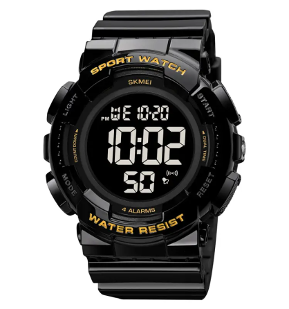 Чоловічий наручний спортивний годинник Skmei 2081 Чорний з золотом /Чорний Київ