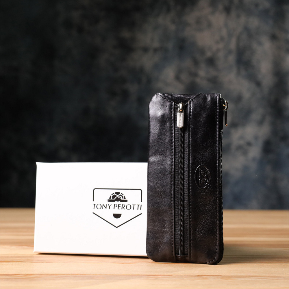 Вместительная ключница на одно отделение из гладкой натуральной кожи Tony Perotti 20851_1 (2686 nero) Черный Киев - изображение 10