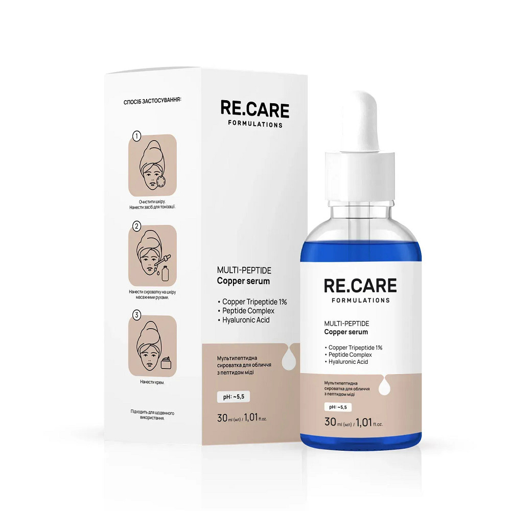 Мультипептидная сыворотка для лица с медным пептидом Multi-Peptide Copper Serum RE.CARE 30 мл Киев - изображение 5