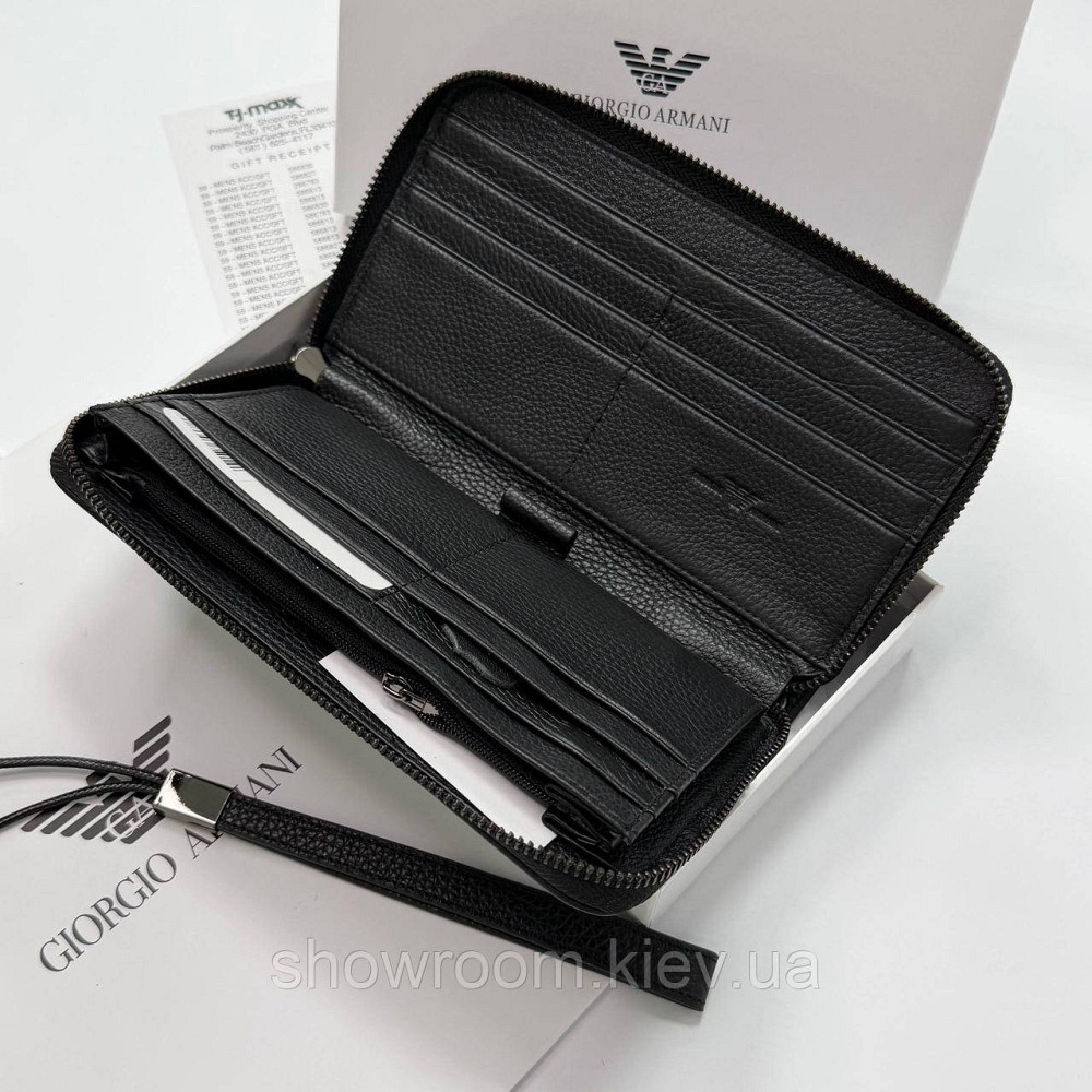Шкіряний брендовий клатч Armani з відділенням для телефона (6615) Київ - фото 8