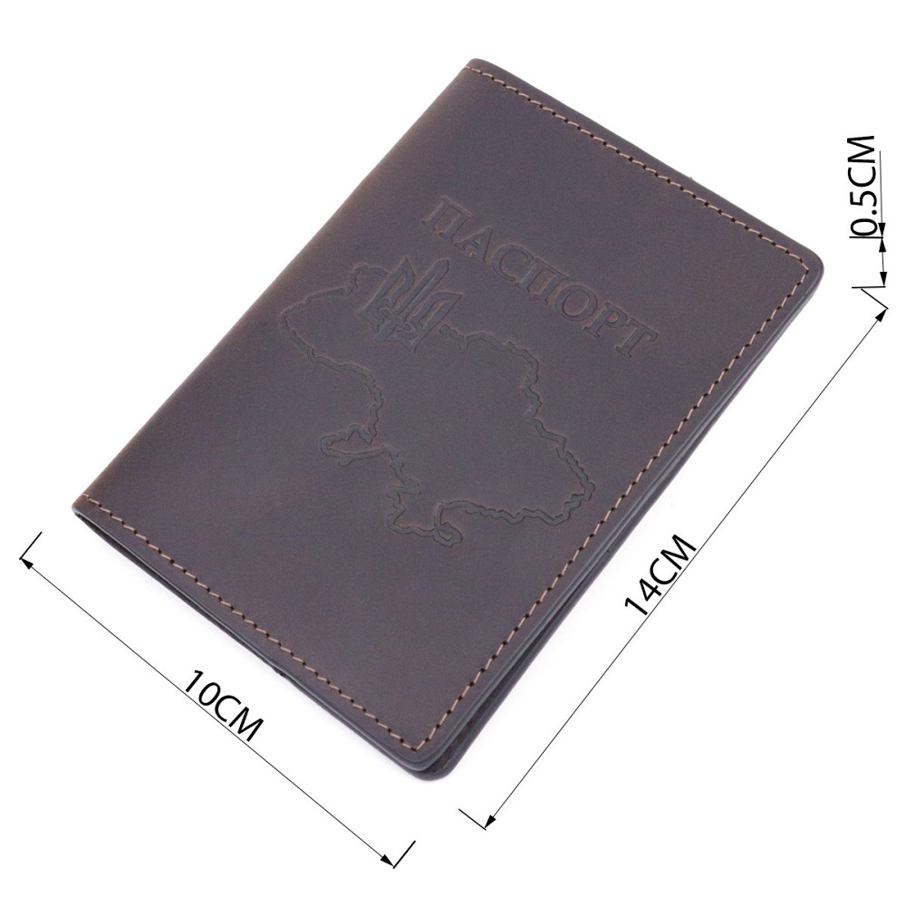 Надежная обложка на паспорт в винтажной коже Коричневая (GRANDE PELLE) Киев - изображение 7