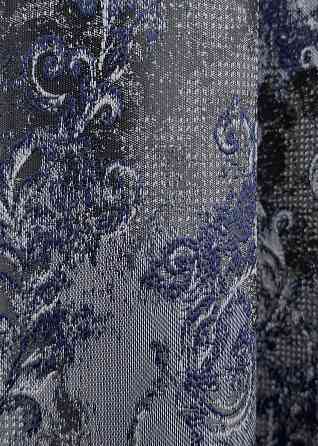 Шторна тканина "Льон Преміум" Туреччина колір сірий з синім 1835ш Київ