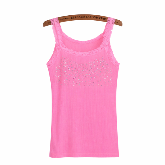 Майка женская с камнями one size розовый Киев