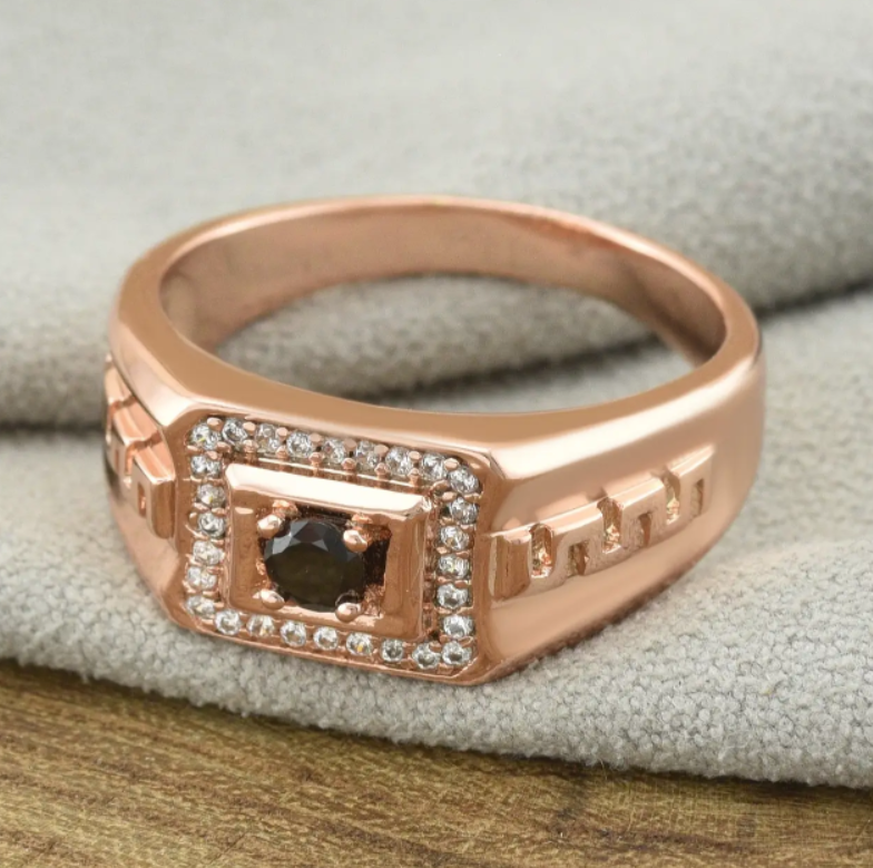 Печатка Xuping 11597 черные фианиты, позолота РО, ширина11 мм, размер 20, вес 4,6 г, мужская Киев - изображение 3