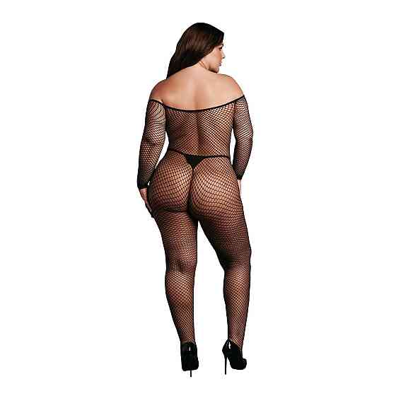 Жіночий боді-комбінезон із сітки Le Desir Off Shoulder Fishnet Bodystocking, чорний Sex Aura Київ