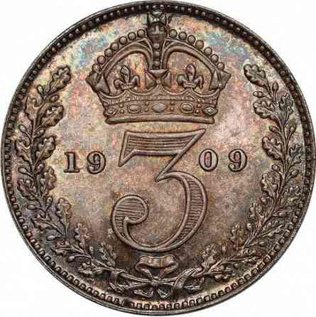 Великобританія 3 пенси 1909гід (срібло) Полтава