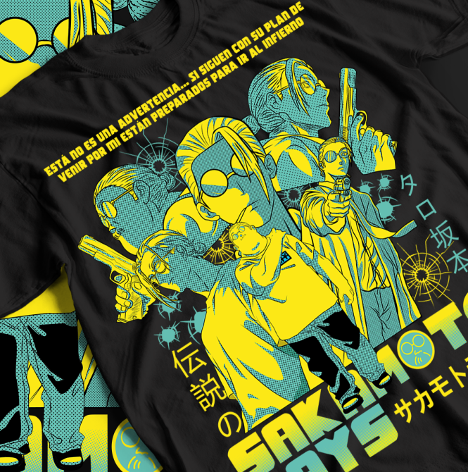 Футболка для хлопчика з аніме принтом Сакамото Дайс Аніме Фанс оверсайз (зріст від 165 до 180) Чорний AnimeJ0646m Дніпро - фото 1