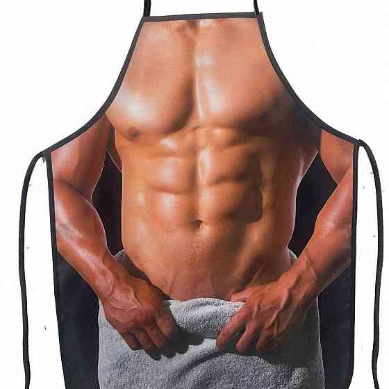 Фартух з приколом чоловік з рушником 80 на 60 см різнобарвний Київ