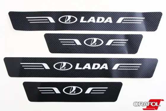 Наклейка на пороги Lada черный карбон Автограф (4 шт.) Винница