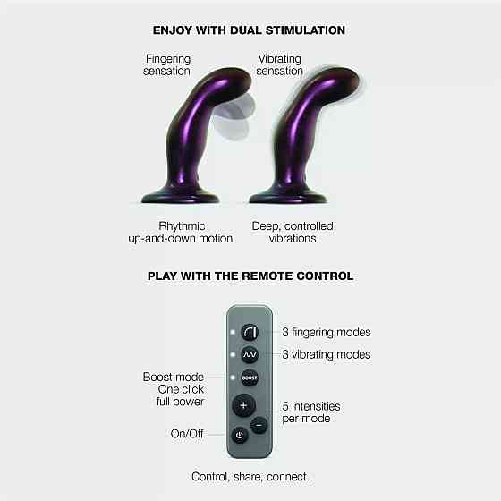 Дилдо с вибрацией Strap-On-Me FINGERING & VIBRATING DILDO - M - PURPLE, с манящим движением Sex Aura Киев