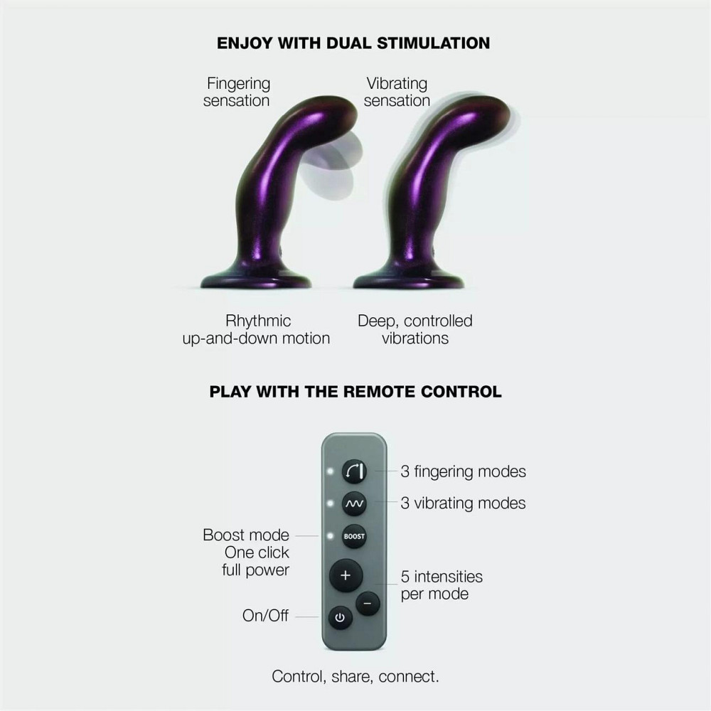Дилдо с вибрацией Strap-On-Me FINGERING & VIBRATING DILDO - M - PURPLE, с манящим движением Sex Aura Киев - изображение 2