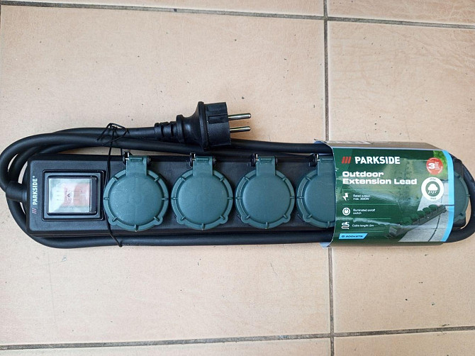 Мережевий фільтр,зовнішній подовжувач 6 гнізд 2 м. IP 44 Parkside Німеччина Полтава - фото 1