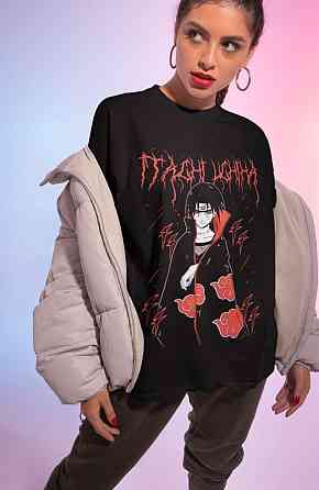 Футболка аниме Наруто оверсайз (S/M/L) Черний AnimeJ0986 Днепр