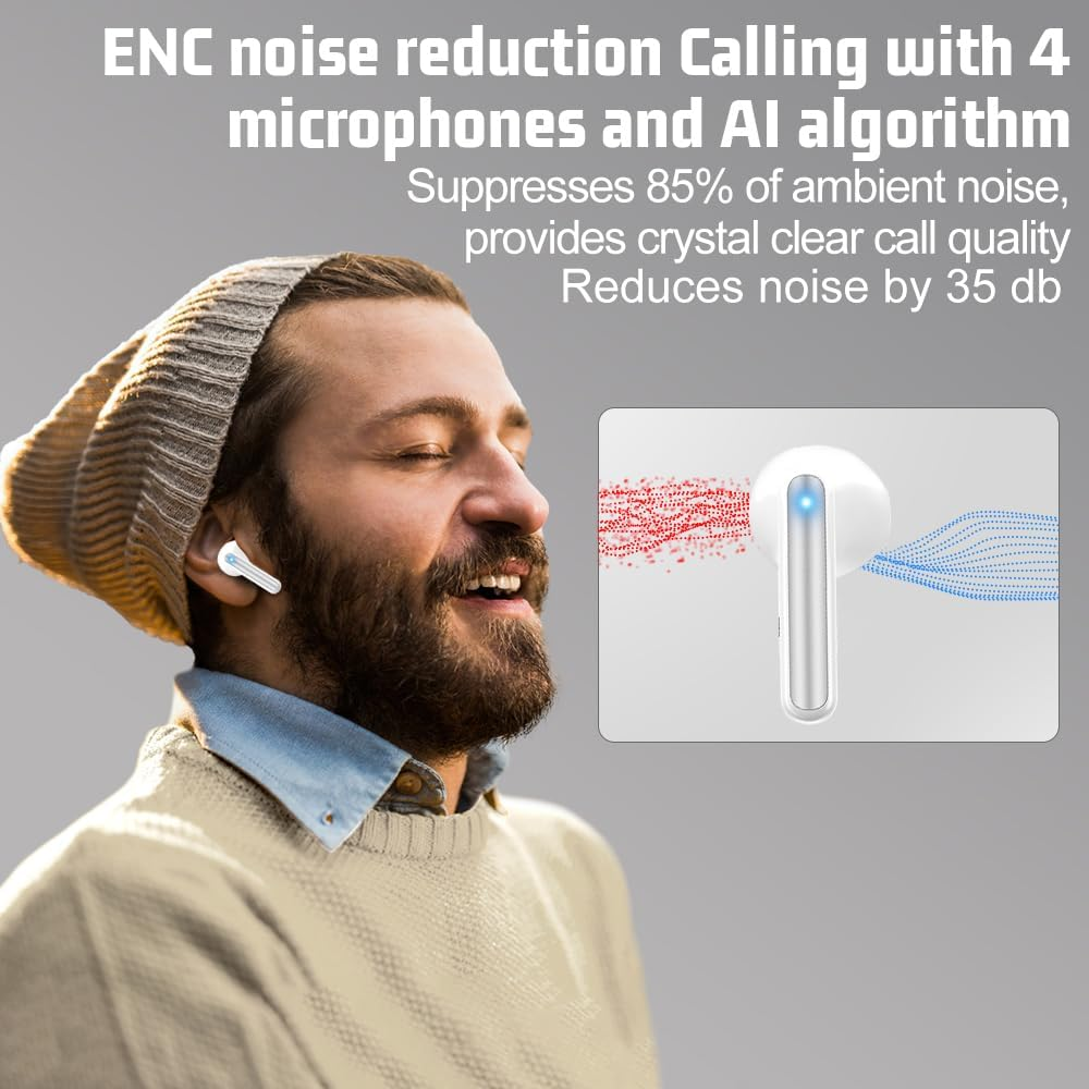 Беспроводные наушники JBES Pro Bluetooth 5.3, 13 мм, глубокий бас, 50 ч работы, 4 микрофона ENC, IPX5, Type-C Киев - изображение 3