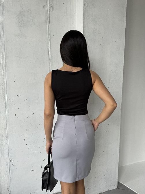 Базова жіноча коротка спідниця олівець Сірий, 44 Одеса - фото 7