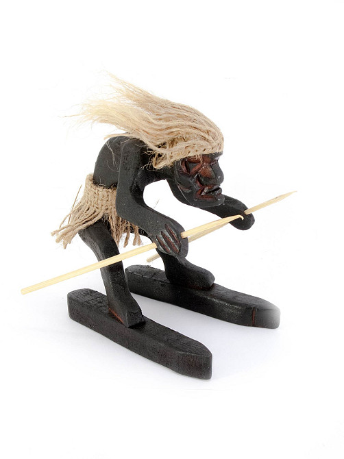 Фігурка з дерева Папуас лижник Київ - фото 1