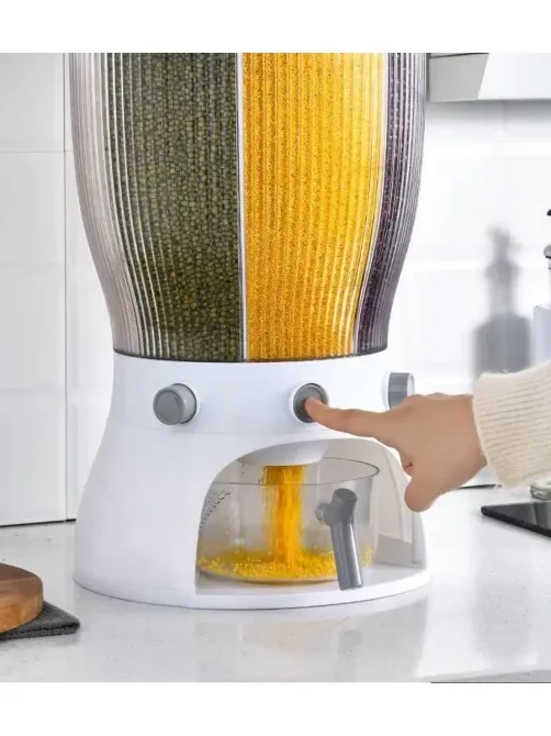 Белый Диспенсер для круп вращающийся с дозатором Коломия - фото 6