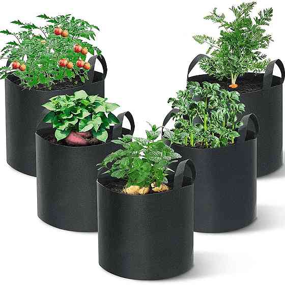 Вазон сумка для выращивания саженцев в саду,теплице горшок переносной для цветов,ягод,овощей, размер 30х35 см Каменец-Подольский