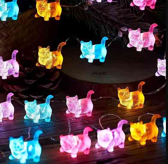 Гірлянда Коти 1,7 м 20 LED, світлодіодна гірлянда на батарейках для кімнати та декору Київ