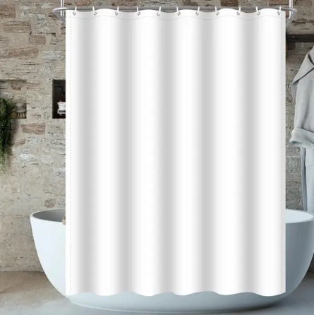 Шторка для ванної та душу кімнати 180х180 см Bathlux поліестр водонепроникна штора у ванну та душову кімнату, колір білий Кам'янець-Подільський