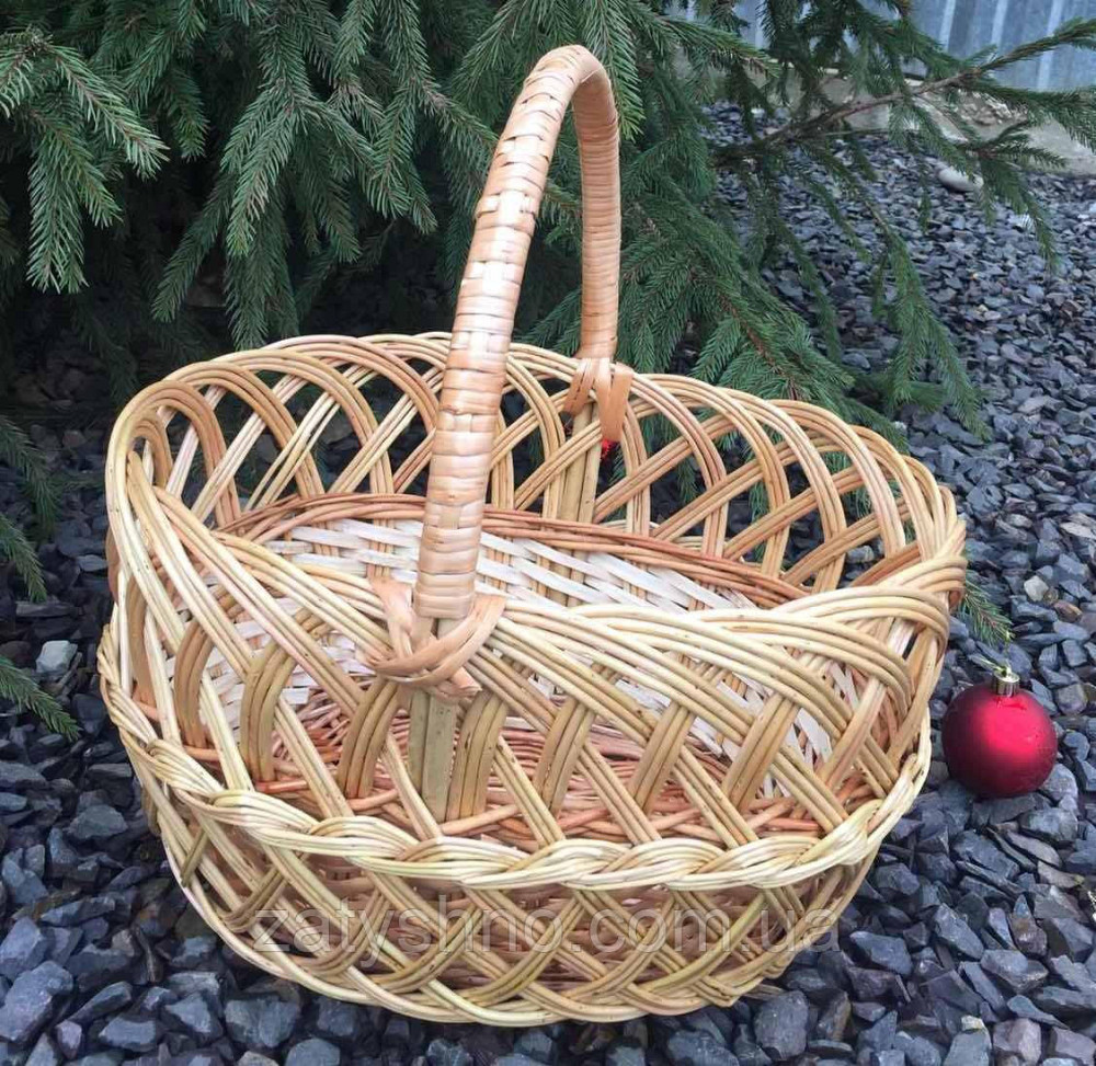 Кошик плетений з ручкою | кошик великодні ажурні | кошик з лози великодня велика Київ - фото 3