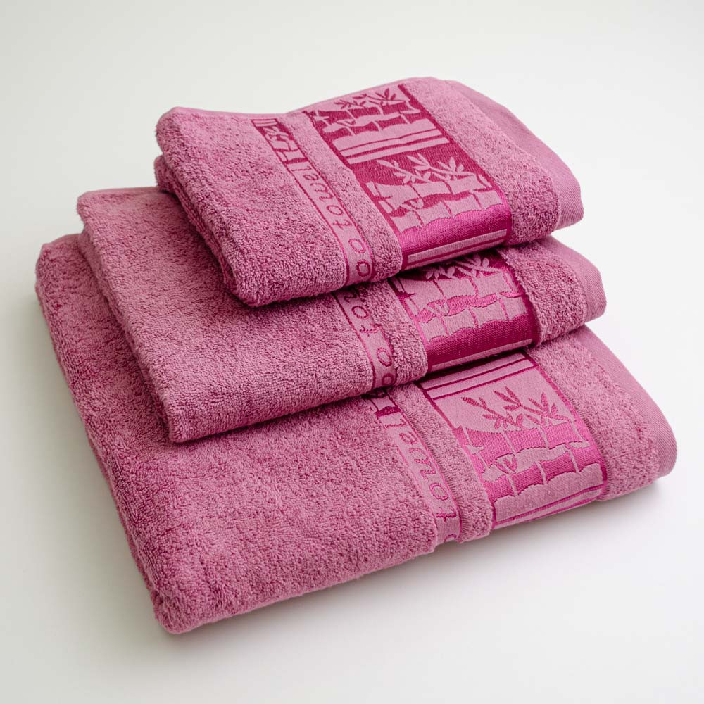 Набор полотенец для ванной 3шт GM Textile 40х70см, 50х90см, 70х140см BambooN 450г/м2 (Пудровый) Сумы - изображение 1