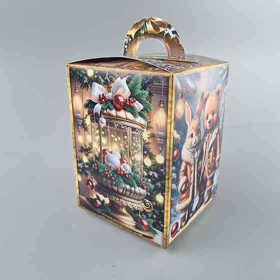 Новогодняя подарочная картонная упаковка для конфет (700грм) №219 