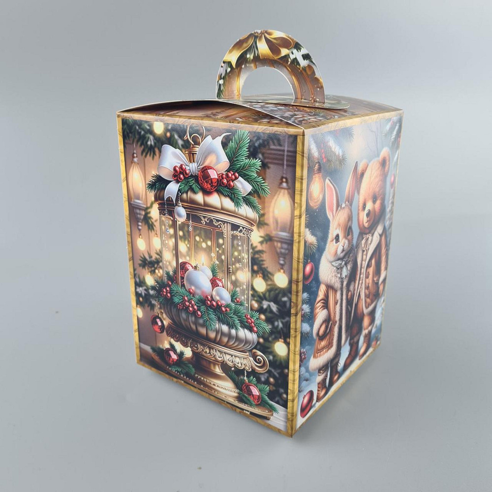 Новогодняя подарочная картонная упаковка для конфет (700грм) №219 