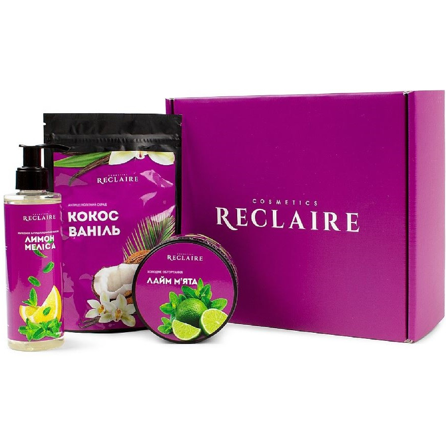 Холодный антицеллюлитный набор для похудения Скраб+Обертывание+Масло Reclaire cosmetics Киев - изображение 15