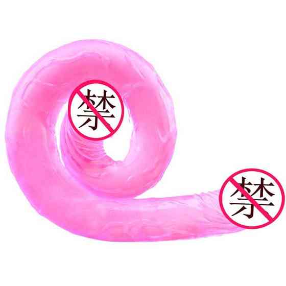 Двосторонній фалоімітатор "Double Dong" - 31,5*3,5 см - Прозорий Вінниця