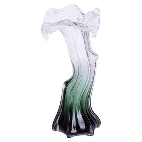 Декоративна скляна ваза для квітів 29 см фігурна Зелена HP-9-1 Коломыя