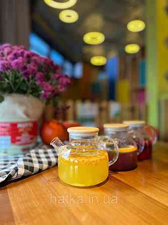 Чайник заварювальний Olens "Вестерос" 600 мл скляний із бамбуковою кришкою для дому та ресторану Київ