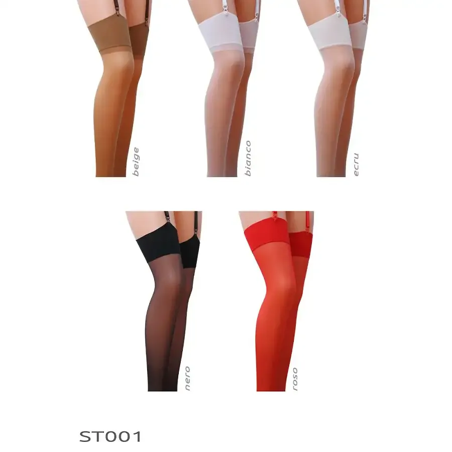 Класичні панчохи під пояс із широкою гумкою Passion ST001 5 nero Львів - фото 4