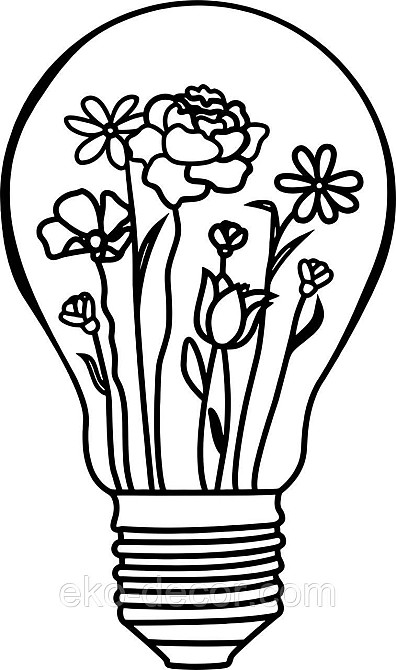 Декоративне настінне Панно «Лампочка» Декор на стіну 90*53 см, Чорний Київ - фото 7