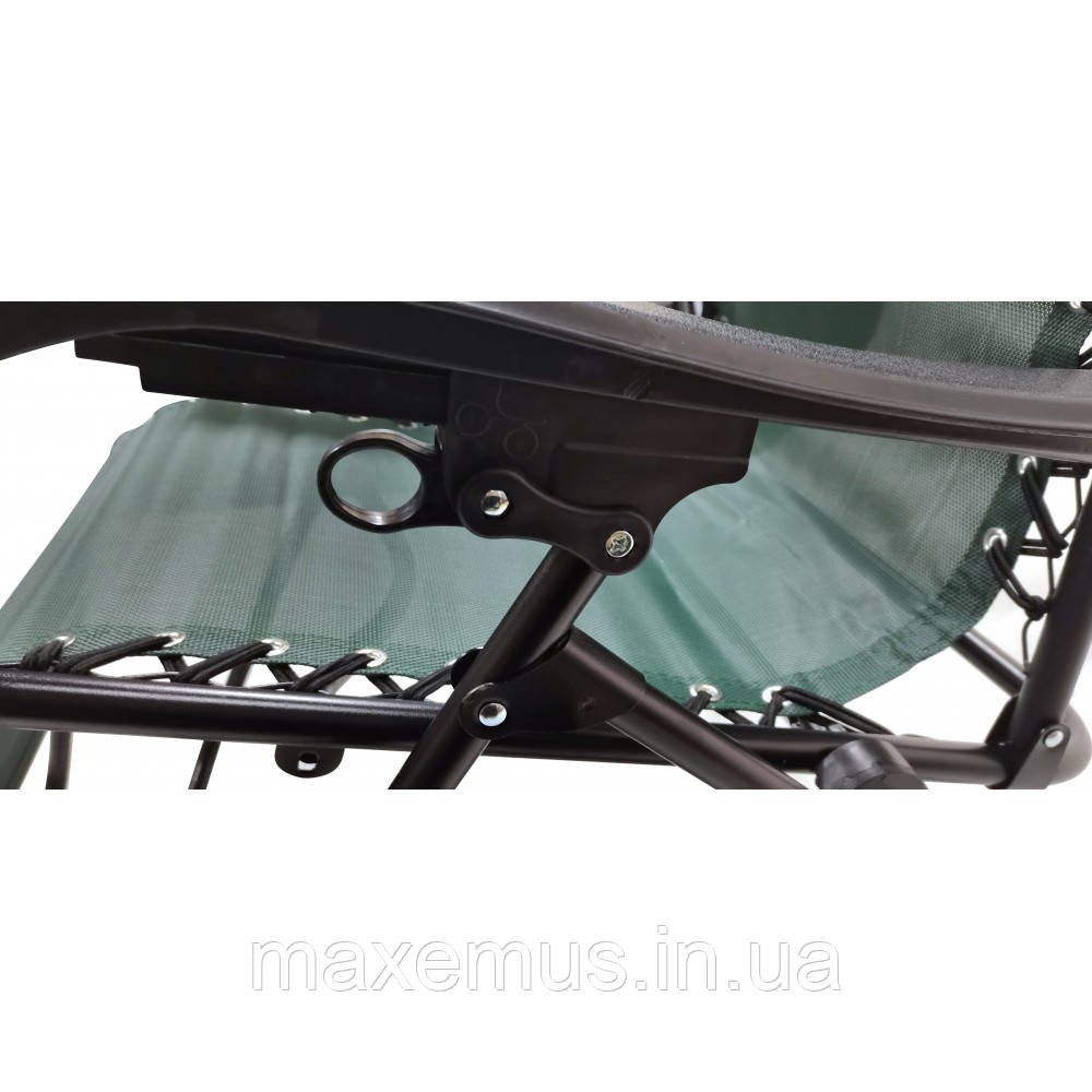 Шезлонг лежак раскладной с козырьком садовое кресло Bonro SP-167A для сада и дома отдыха на природе зеленый Мостиска - изображение 5